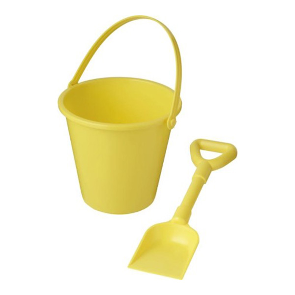 Seau et pelle de plage Tides en plastique recyclé - Jaune